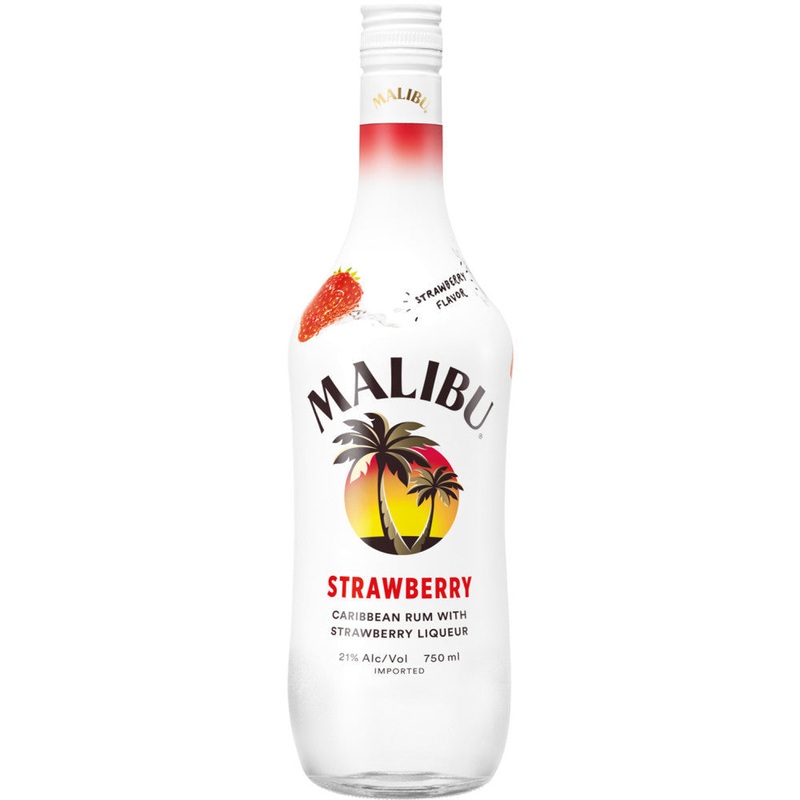 Malibu Flavored Caribbean Rum with Strawberry Liqueur