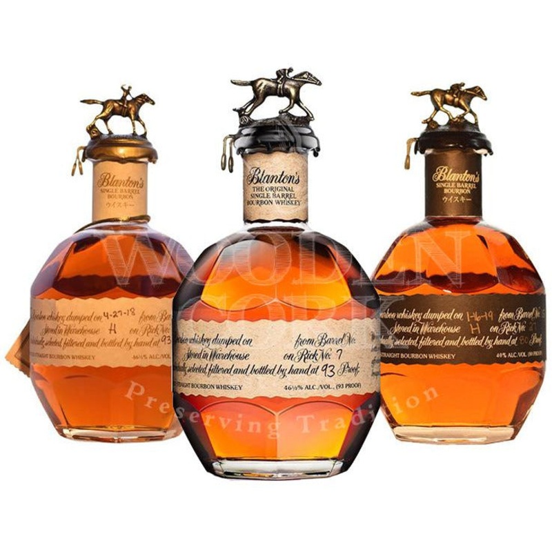 Blanton’s Original Single Barrel Bourbon with Black & Red Label Special Editions Bundle
