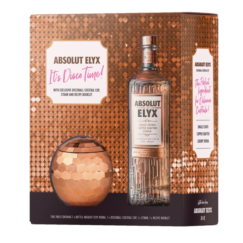 Absolut Elyx Handcrafted Vodka  with Disco Ball Cup
