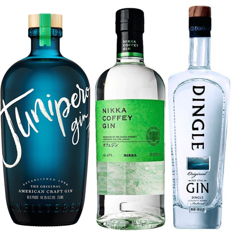 Junipero Gin, Dingle Gin and Nikka Coffey Gin Bundle