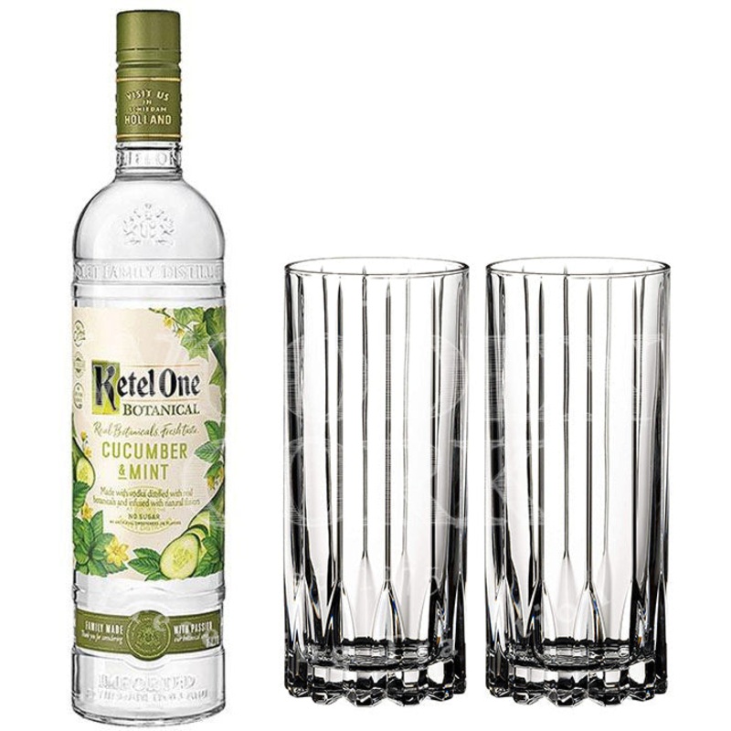 Ketel One Botanical Cucumber & Mint Vodka with Glass Set Bundle