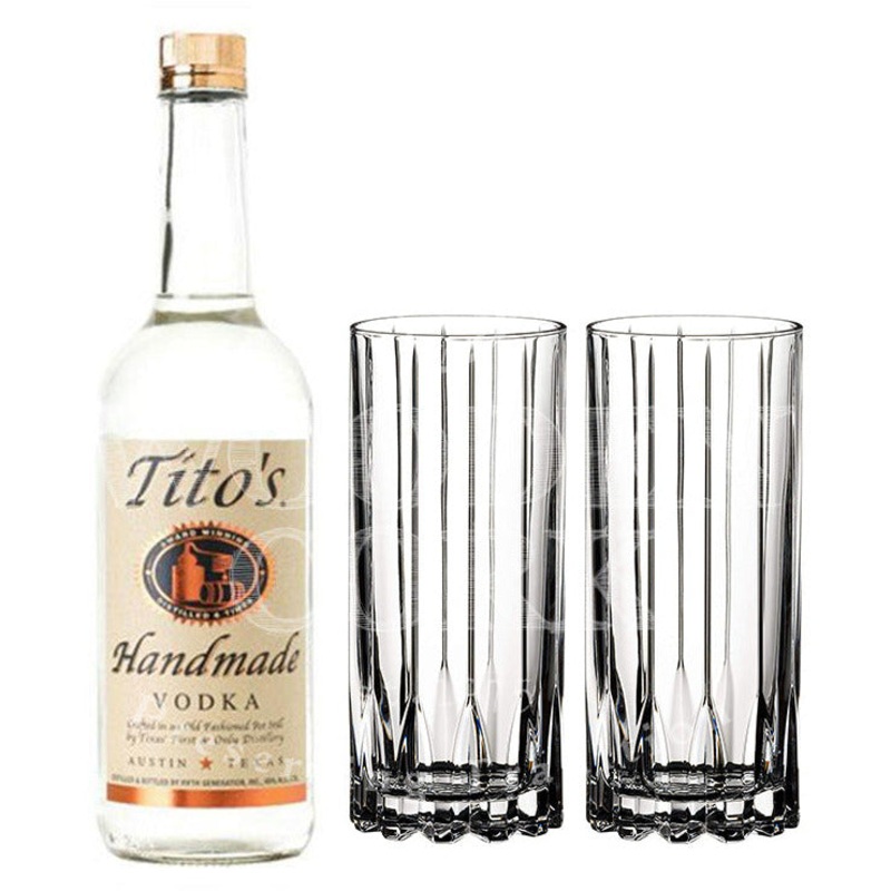 Tito’s Vodka with Glass Set Bundle