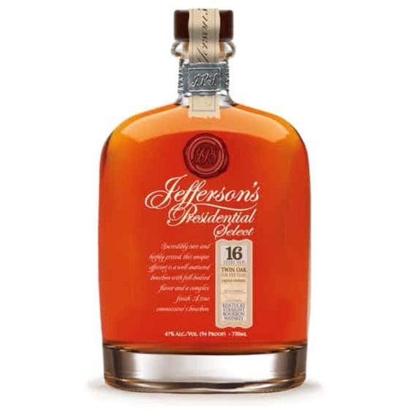 Jefferson’s Presidential Select 16 Year Old Twin Oak Straight Bourbon