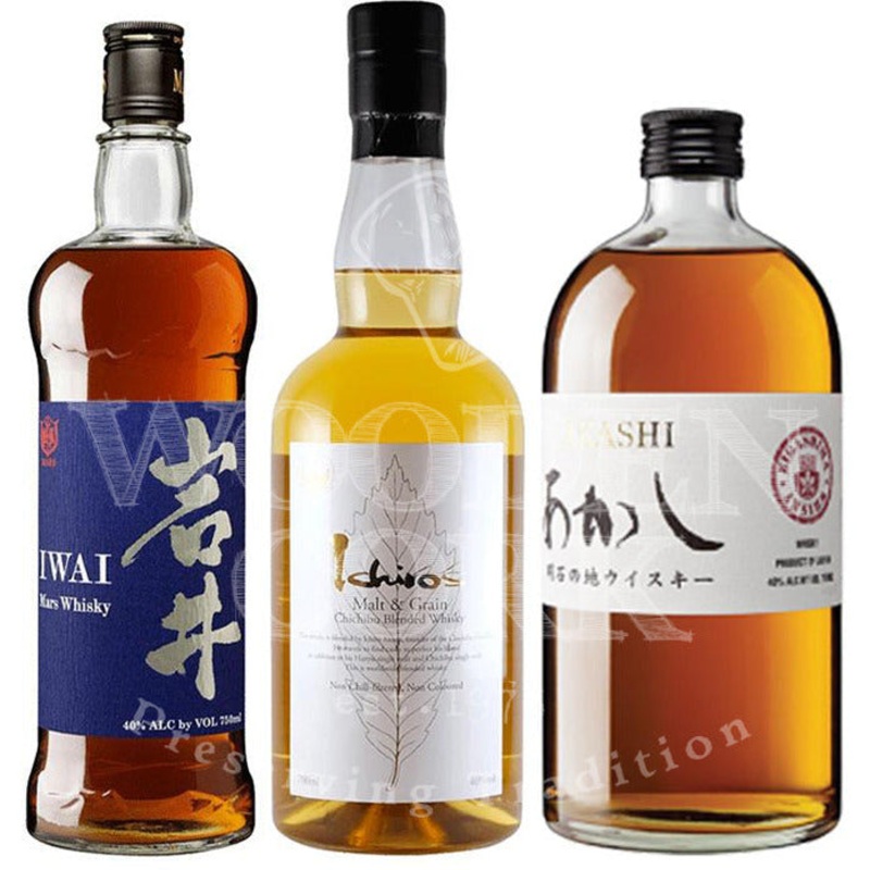 Mars Iwai 45 & Akashi Blended Whisky & Ichiros Malt and Grain Bundle