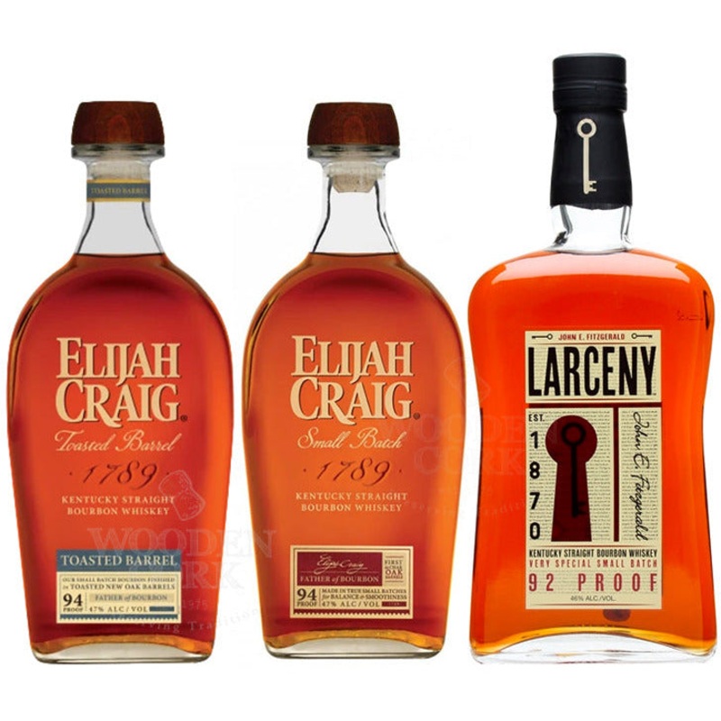 Elijah Craig Toasted Barrel, Elijah Craig Small Batch & Larceny Small Batch Bundle