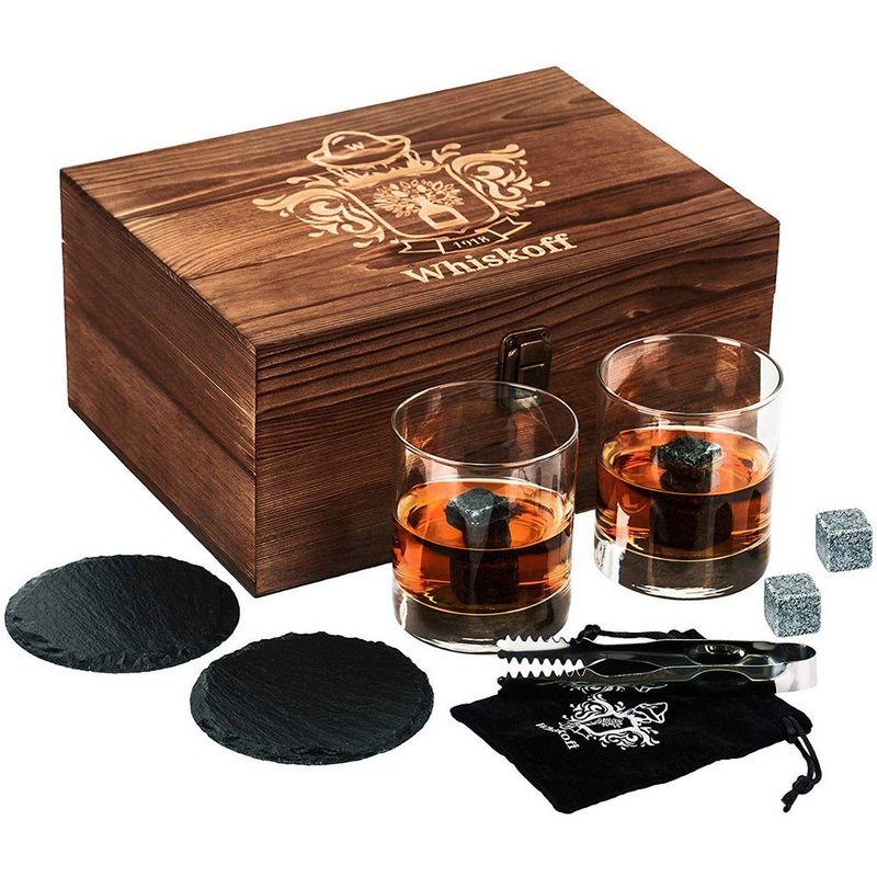 Whiskey Glasses Set & Stones