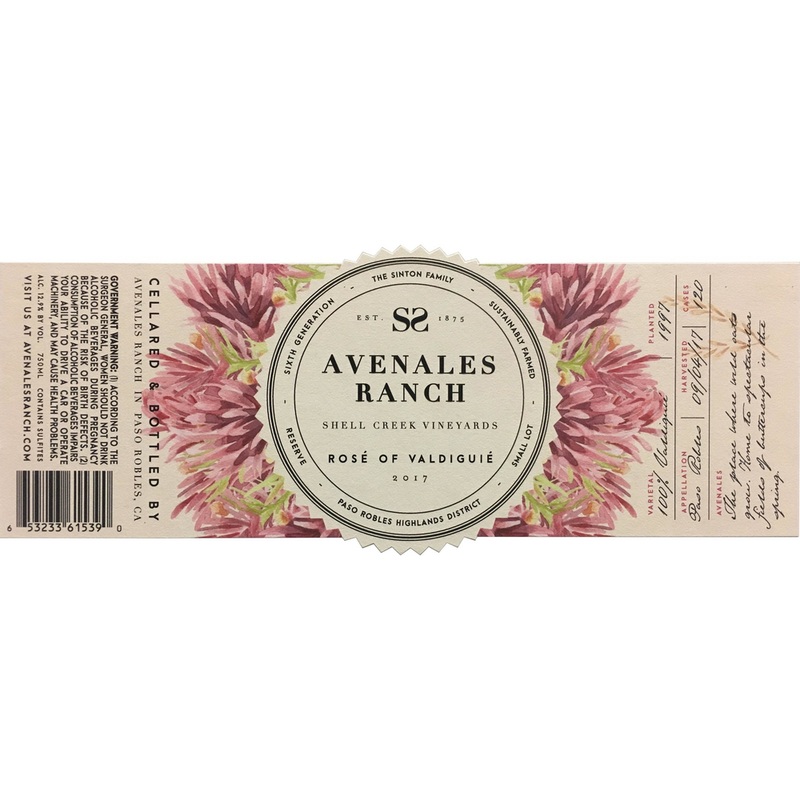 Avenales Ranch Paso Robles Shell Creek Vineyards Rose Of Valdiguie 750ml