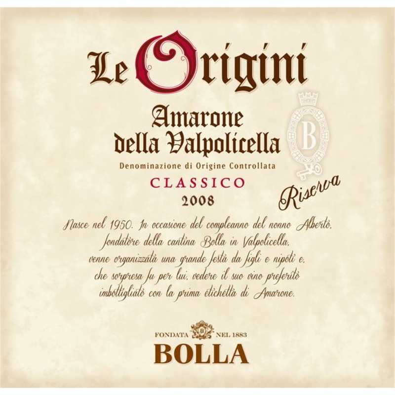 Bolla Amarone Delle Valpolicella Classico Riserva Le Origine 750ml