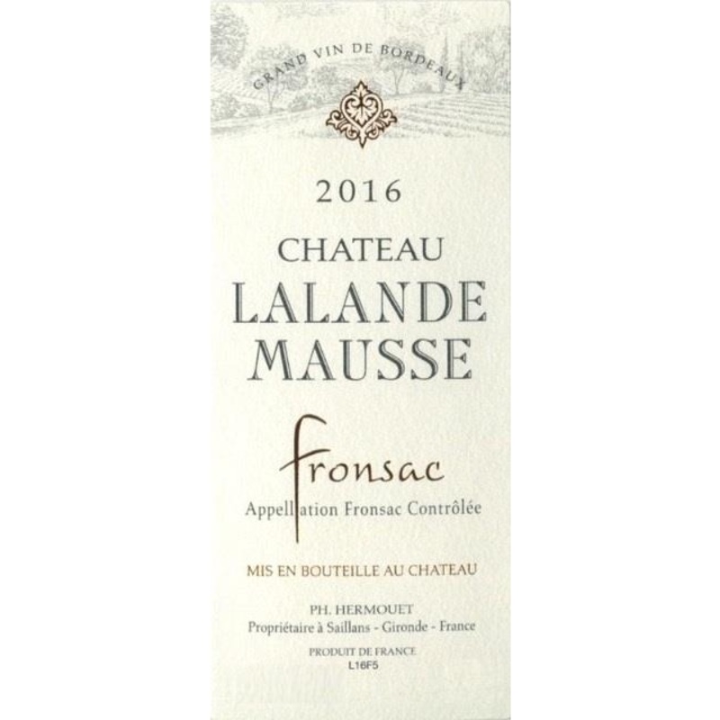 Chateau Lalande Mausse Fronsac Red Bordeaux Blend 750ml