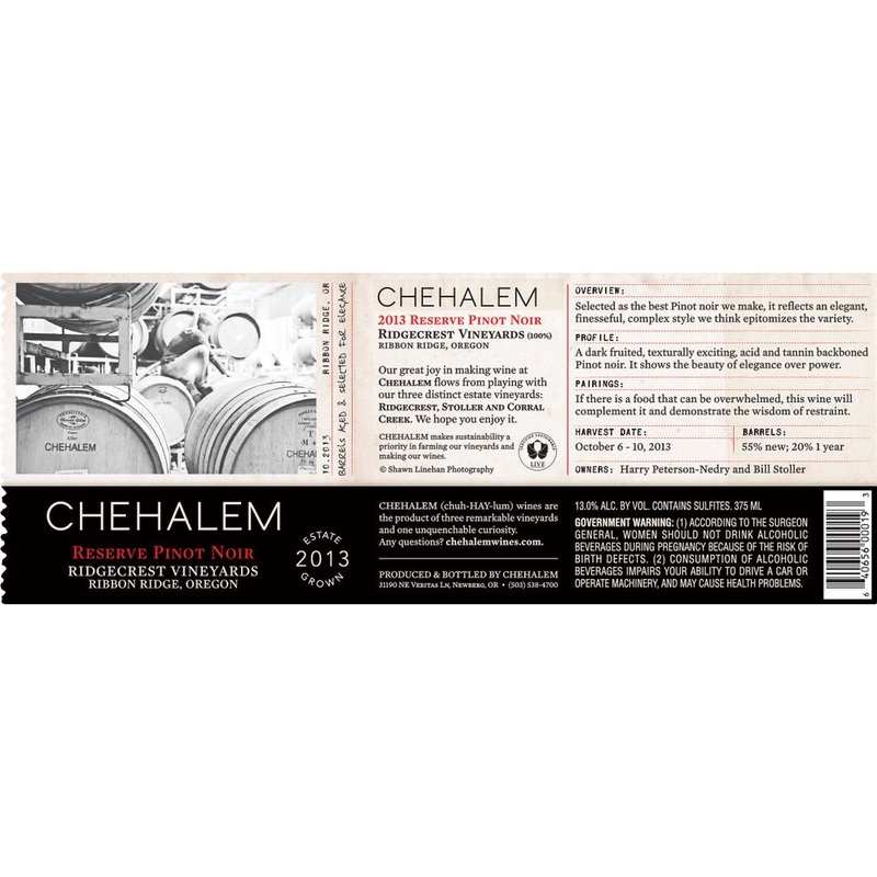 Chehalem Ridgecrest Vineyard Estate Pinot Noir 750ml