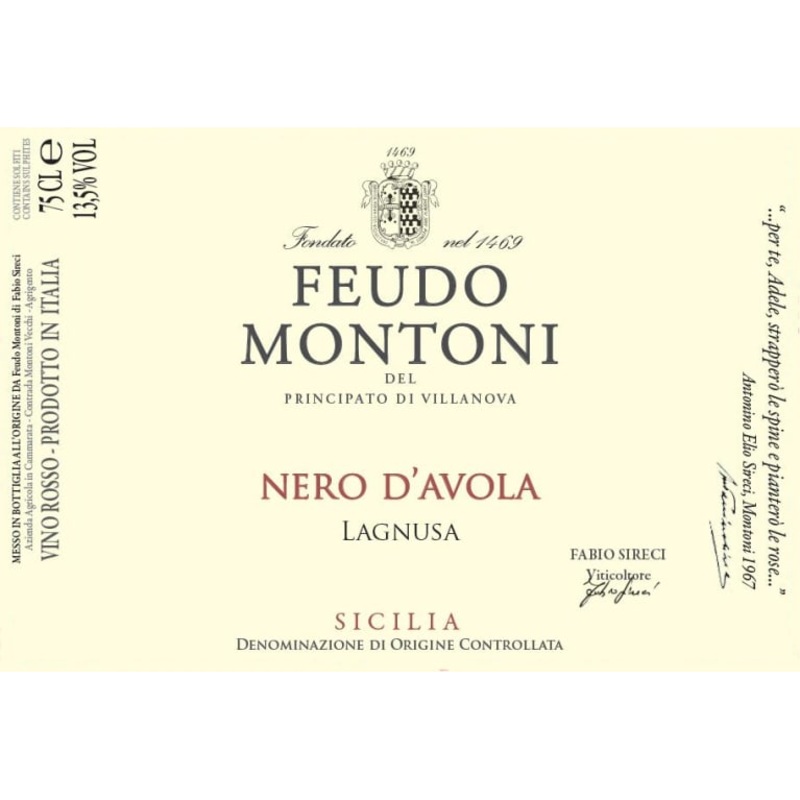 Feudo Montoni Vigna Lagnusa Sicilia IGT Nero D’Avola 750ml