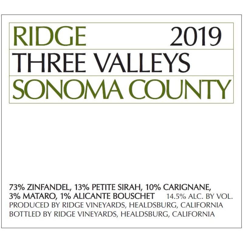 Ridge Three Valleys Red Blend 750ml