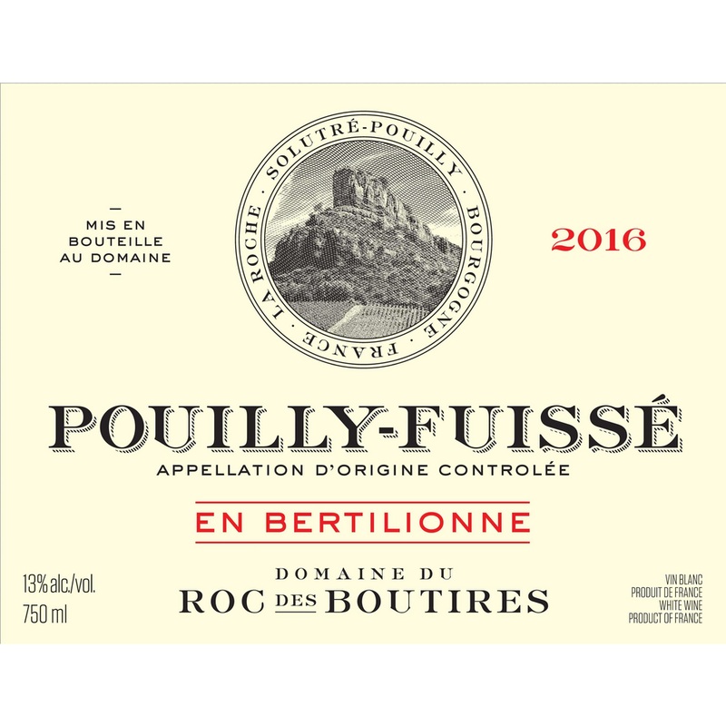Roc Des Boutires En Bertilionne Pouilly-Fuisse Chardonnay 750ml