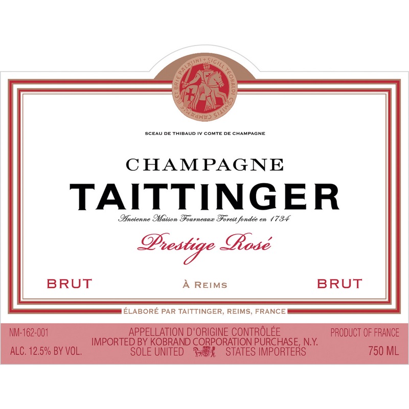 Taittinger Champagne Brut Prestige Rose Champagne Blend 750ml