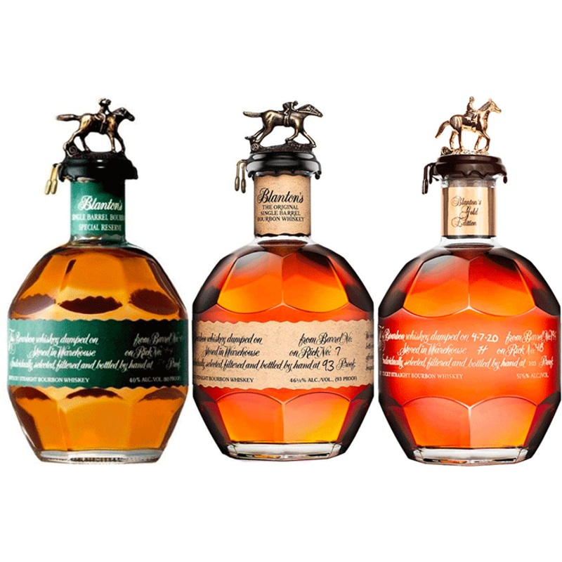 Blanton’s Original Single Barrel Bourbon & Green Label & Gold Foreign Edition Bundle
