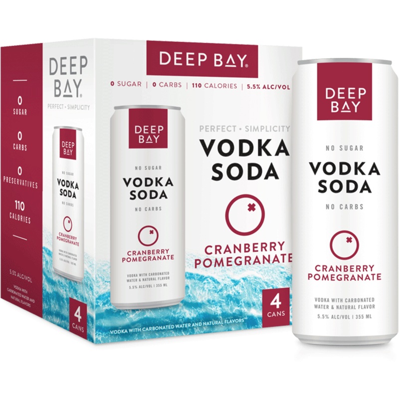 Deep Bay Vodka Soda Cranberry Pomegranate 4pk