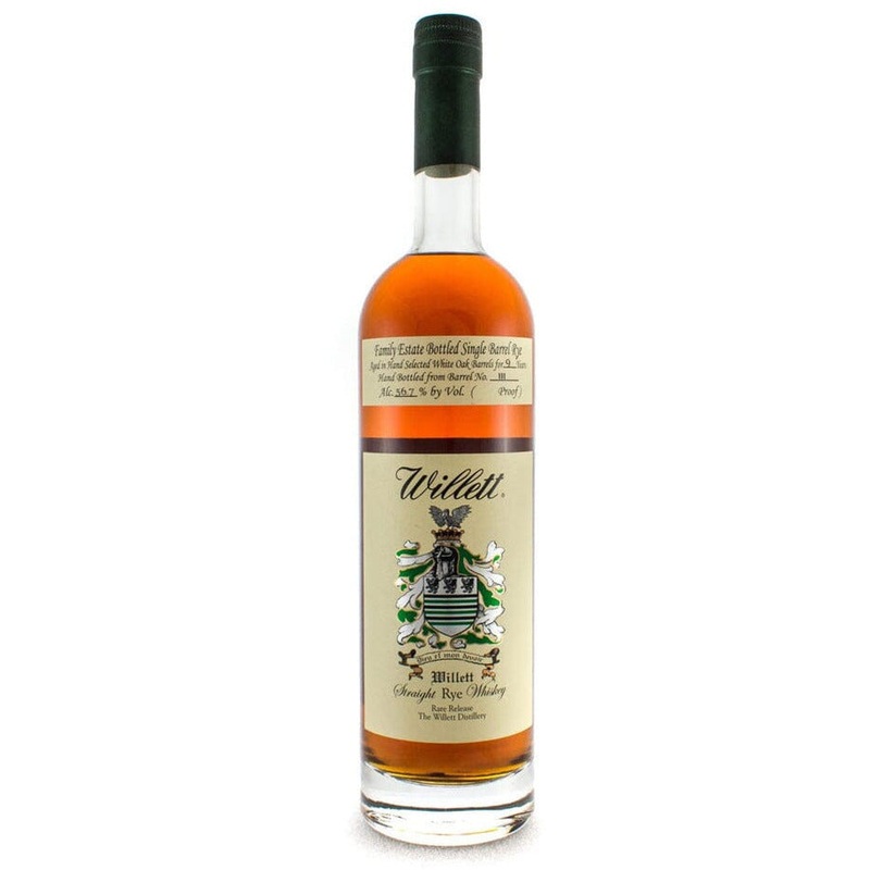 Willett Family Estate Bottled Single Barrel Rye Aged in White Oak Barrels for 9 Years 116.8 Proof White Elephant