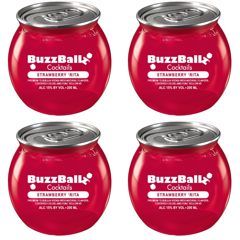 BuzzBallz Strawberry ‘Rita Pre-Mixed Cocktails 4-Pack