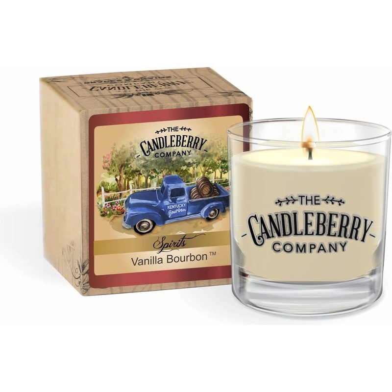 The Candleberry Co. Vanilla Bourbon, Rocks Glass Candle