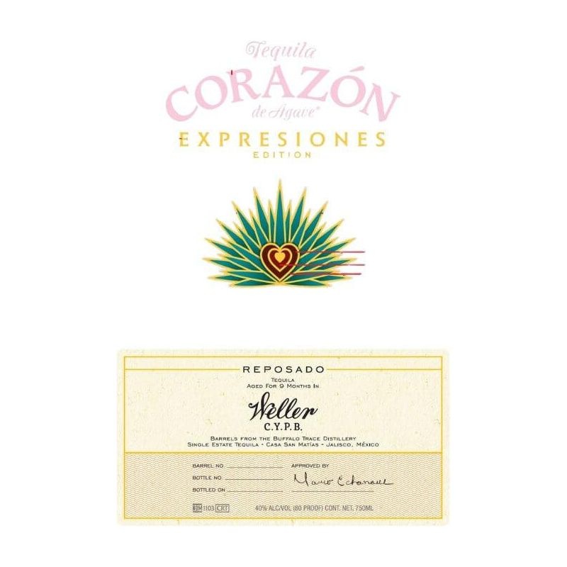 Corazn de Agave Expresiones Reposado Tequila Aged in W.L. Weller C.Y.P.B. Barrels