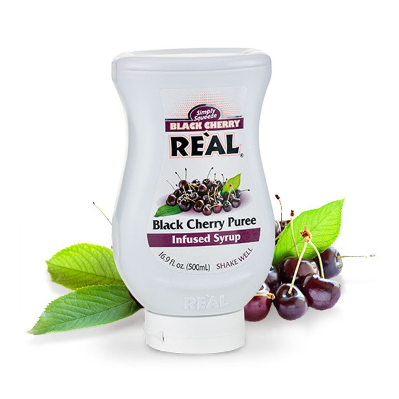 Real Black Cherry Puree Infused Syrup 16.9 Fl Oz