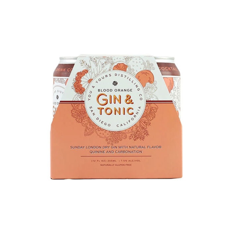 You & Yours Blood Orange Gin & Tonic 4pk