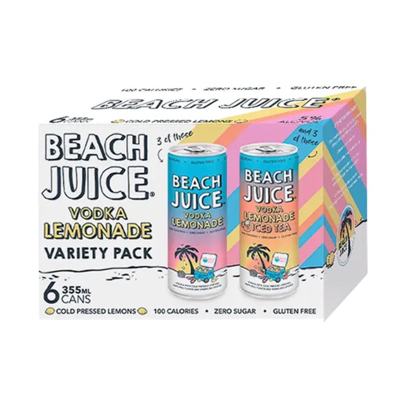 Beach Juice Vodka Lemonade And Iced Tea Variety Pack 6 Pack