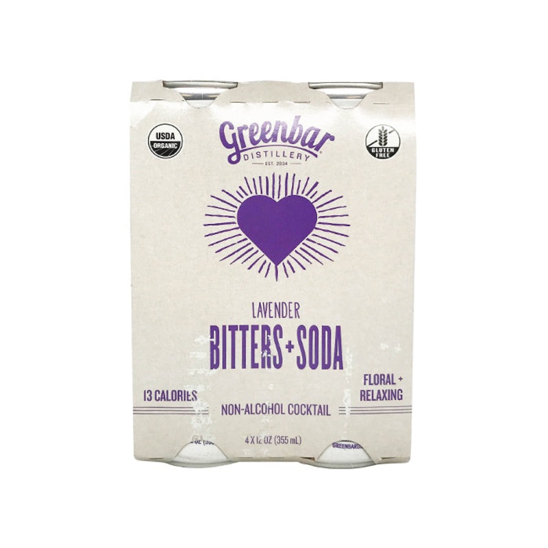 Greenbar Lavender Bitters + Soda 4 Pack 12 Oz