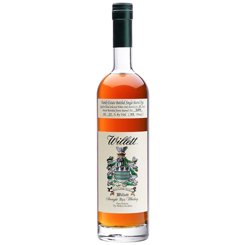 Willett Family Estate Bottled Single Barrel Rye Aged in White Oak Barrels for 8 Years 125.6 Proof NH Liquor And Wine Outlet