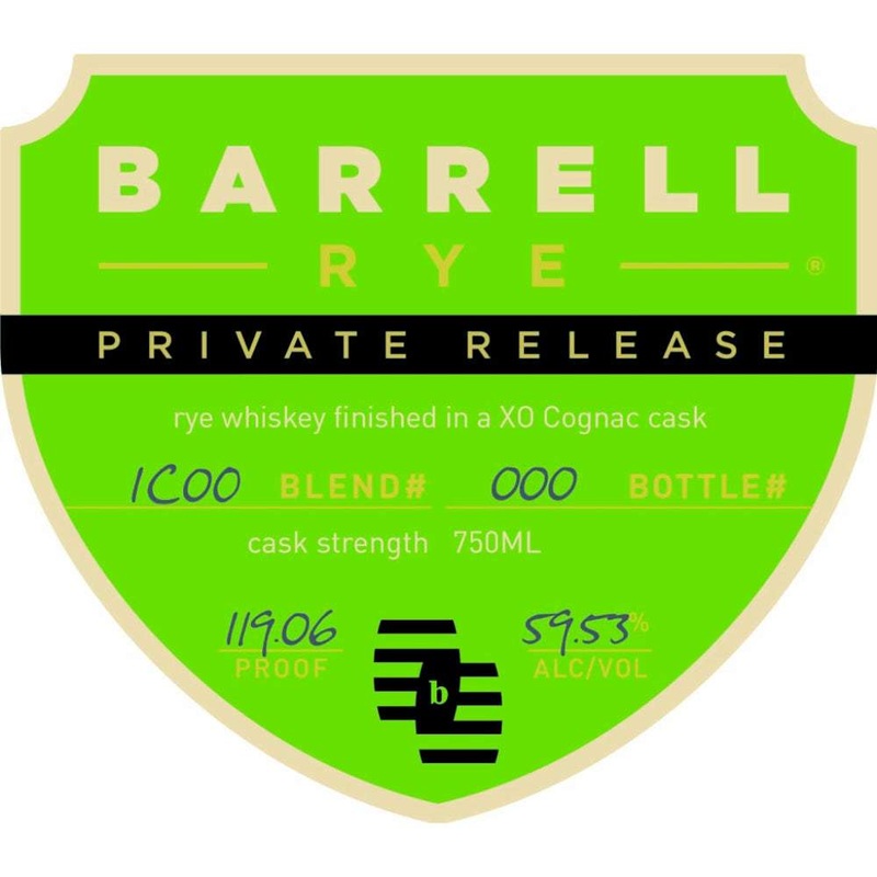 Barrell Private Release Finished In XO Cognac Cask Rye Whiskey