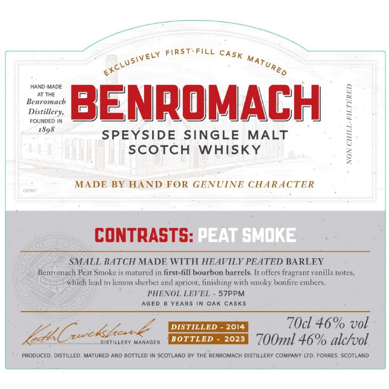 Benromach Contrasts Peat Smoke 2023 Release Scotch Whisky 700ml