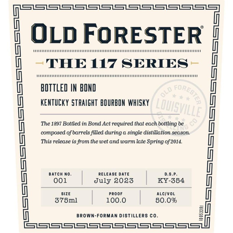 Old Forester ‘The 117 Series’ Bottled in Bond (July 2023 Release) Kentucky Bourbon 375ml