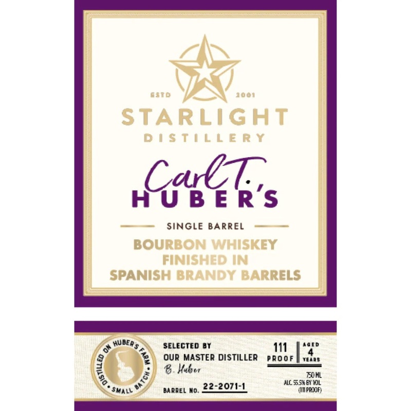 Starlight Carl T. Huber’s Finished in Spanish Brandy Barrels Bourbon Whiskey