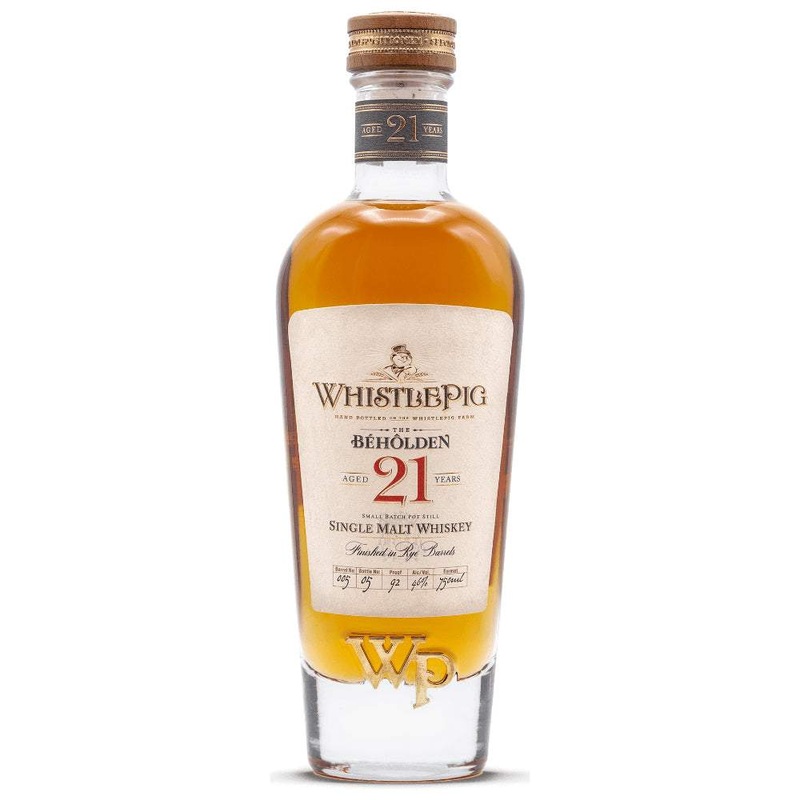WhistlePig ‘The Beholden’ 21 Year Old Single Malt Whiskey Finished in Rye Barrels
