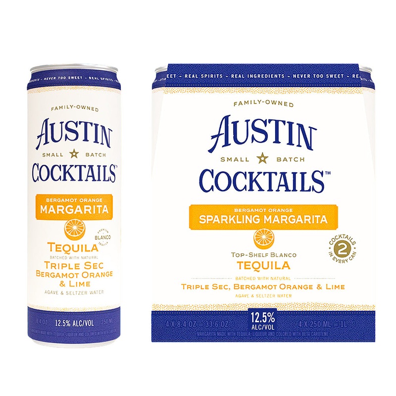 Austin Cocktails Bergamot Orange Sparkling Margarita w/ Blanco Tequila 250ml RTD (4 Pk)