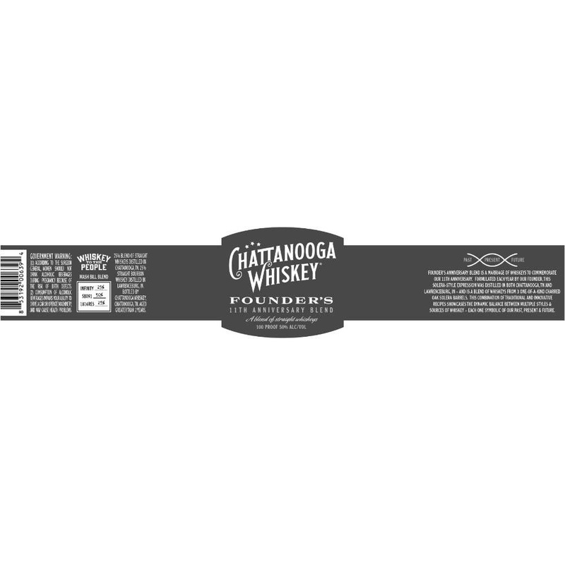Chattanooga Whiskey Founders 11th Anniversary Mash Bill Blend Whiskey