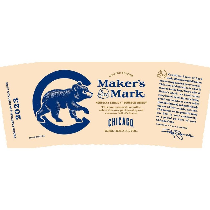 Makers Mark Chicago Cubs Limited Edition 2023 Bourbon Whiskey