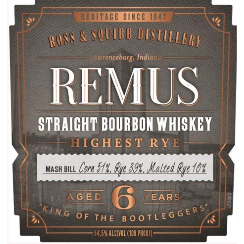 Remus Highest Rye Straight Bourbon Whiskey