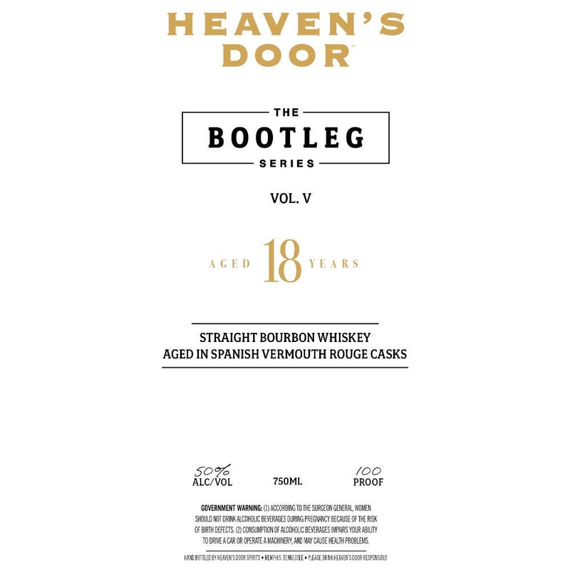 Heavens Door The Bootleg Series Vol. V 18 Year Old Spanish Vermouth Rouge Cask Bourbon