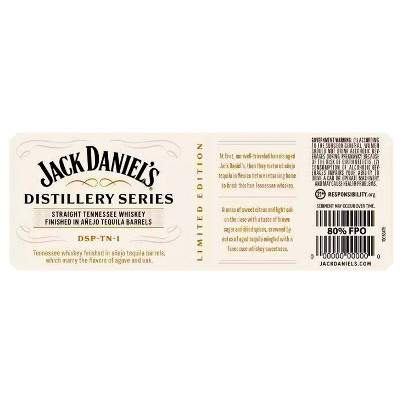 Jack Daniels Distillery Series Finished in Anejo Tequila Barrels