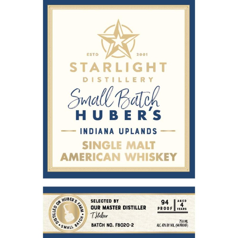 Starlight Small Batch Huber’s Indiana Uplands Single Malt American Whiskey