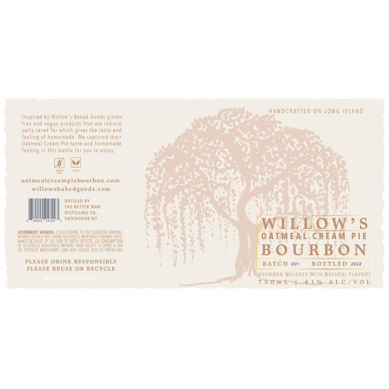 Willows Oatmeal Cream Pie Bourbon Whiskey