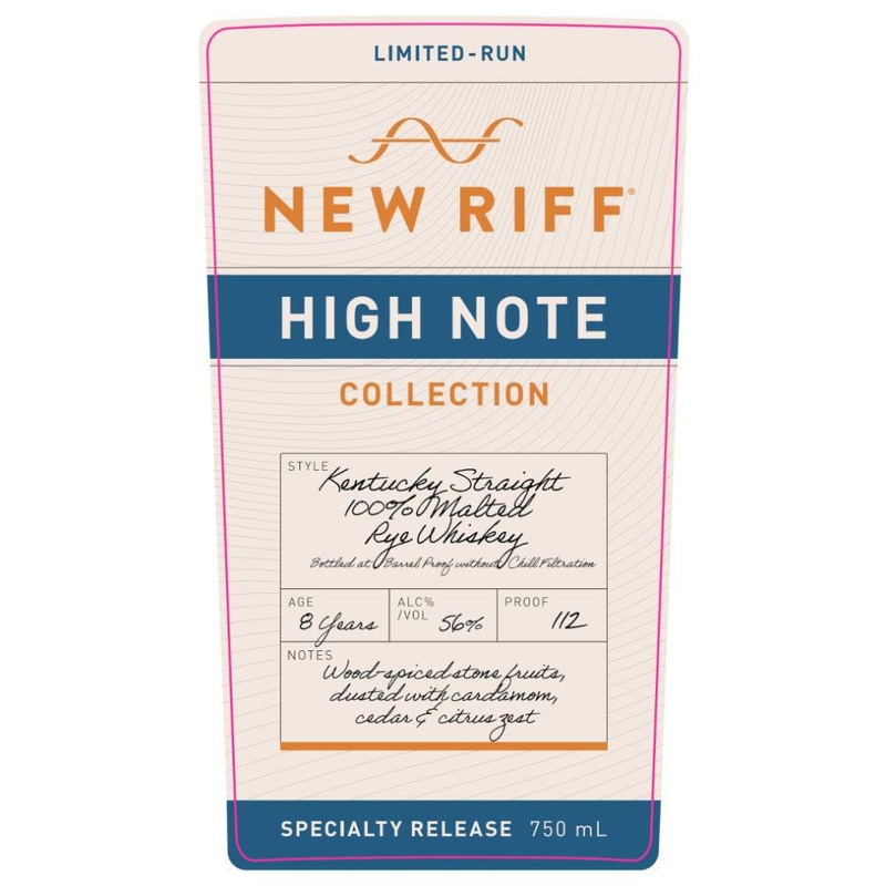 New Riff High Note Collection Kentucky Straight 100% Malted Rye Whiskey