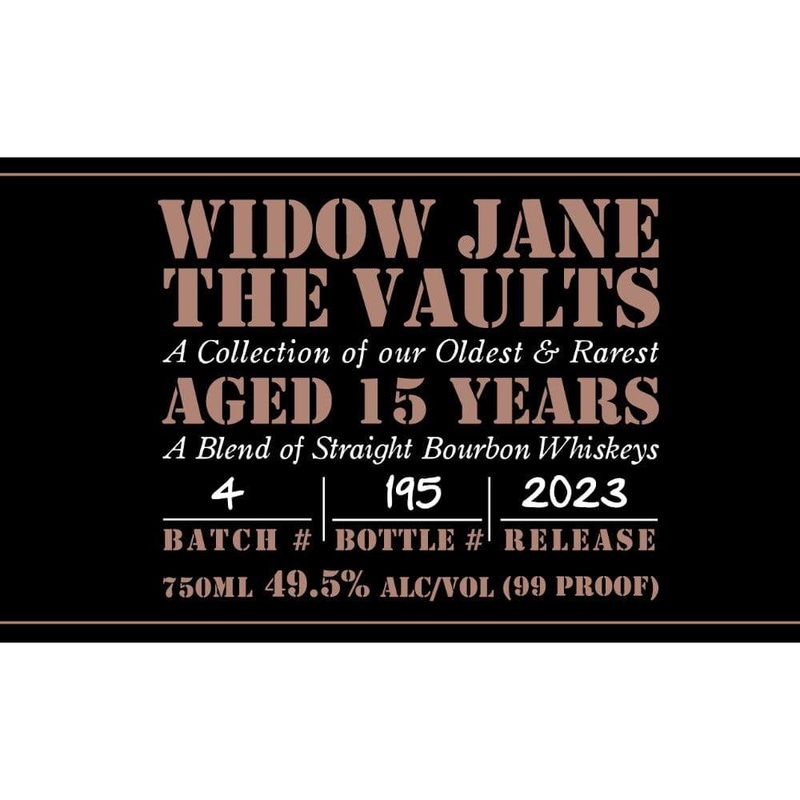 Widow Jane The Vaults 15 Year Old 2023 Edition Bourbon Whiskey