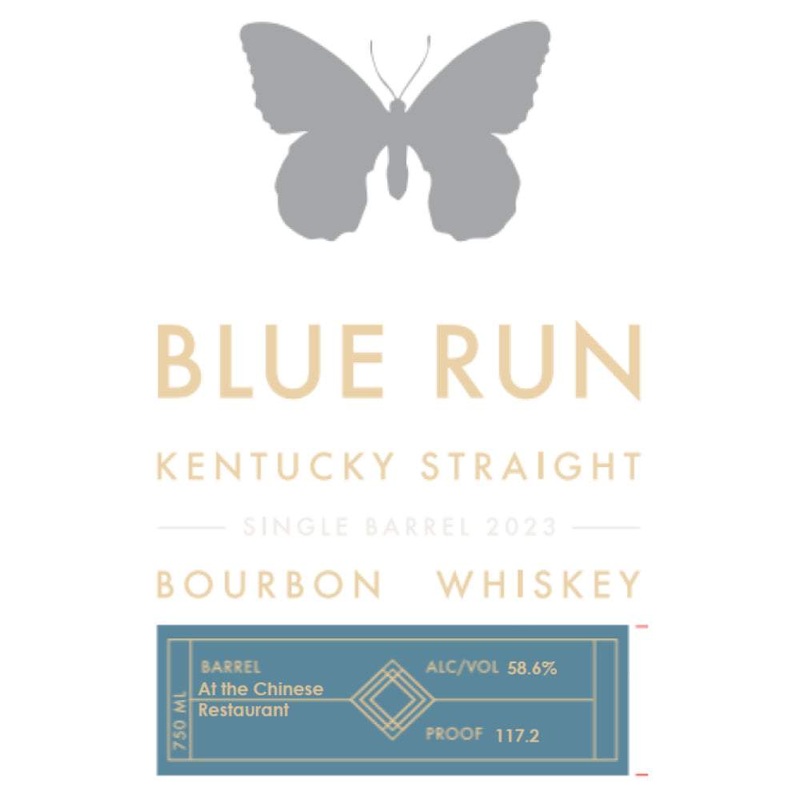 Blue Run At The Chinese Restaurant’ Single Barrel Bourbon 2023