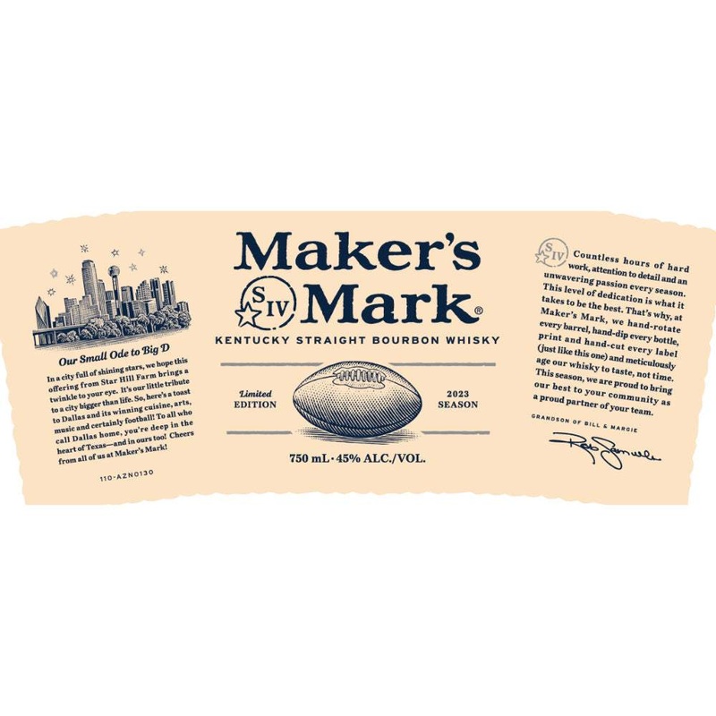 Makers Mark Dallas Edition 2023 Season Bourbon Whiskey