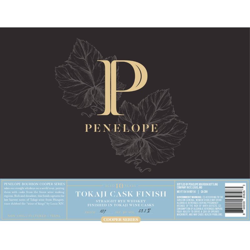 Penelope 10 Year Old Tokaji Cask Finish Straight Rye Whiskey