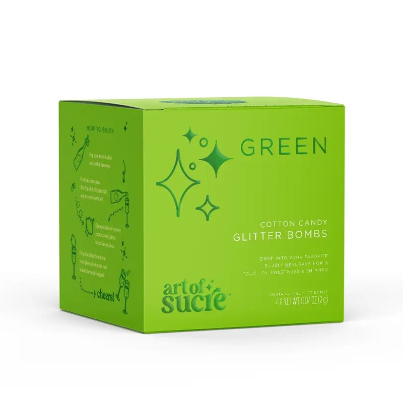 Art of Sucre Green Cotton Candy Glitter Bombs For Drinks