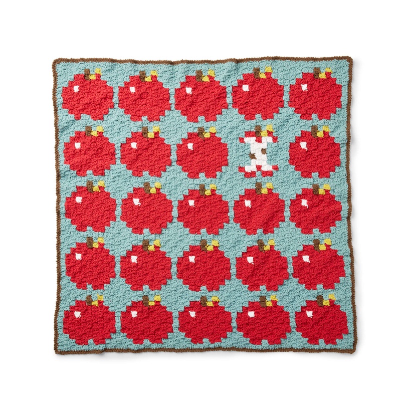 Bernat Crochet C2C How ‘Bout Them Apples? Baby Blanket