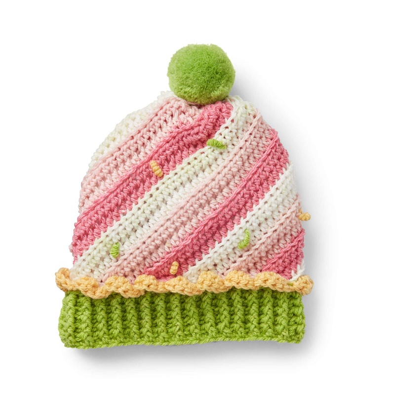 Caron Sweet Swirl Crochet Cupcake Hat
